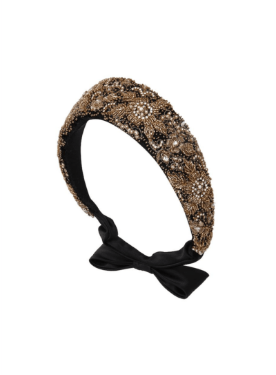 Designer halo with gold and black embellishment