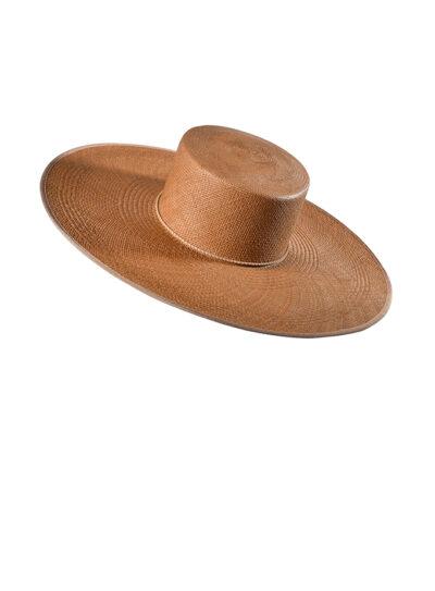 luxury cognac panama boater style hat