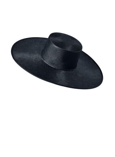 luxury black boater style hat