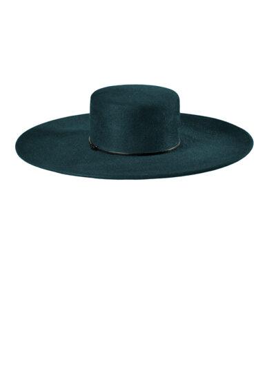 luxury deep forest-green felt hat