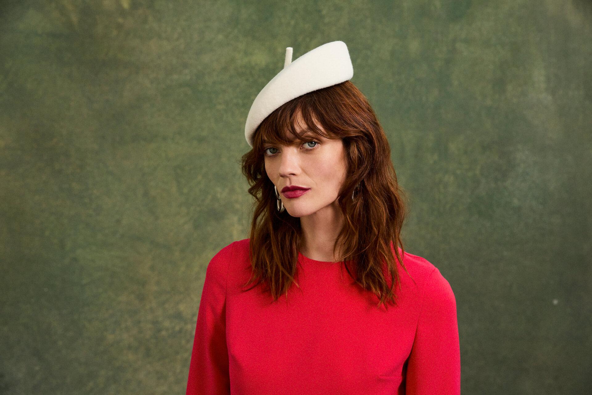 luxury white beret