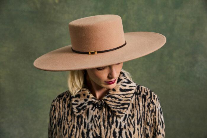 luxury camel felt hat