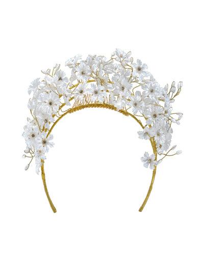 luxury headpiece with white flowers