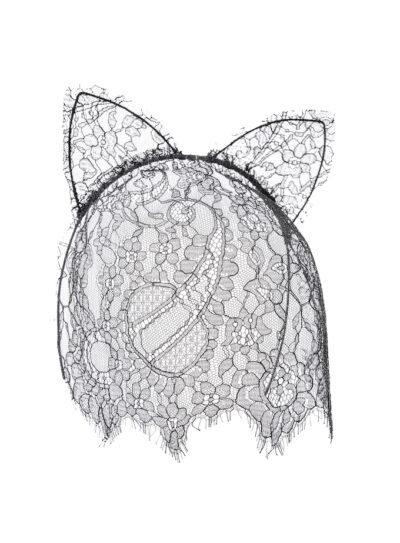 black lace cat mask