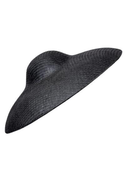 black wide-brimmed straw hat