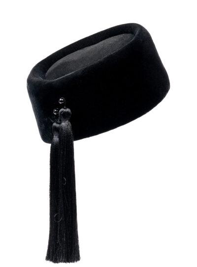 black velevet pillbox hat