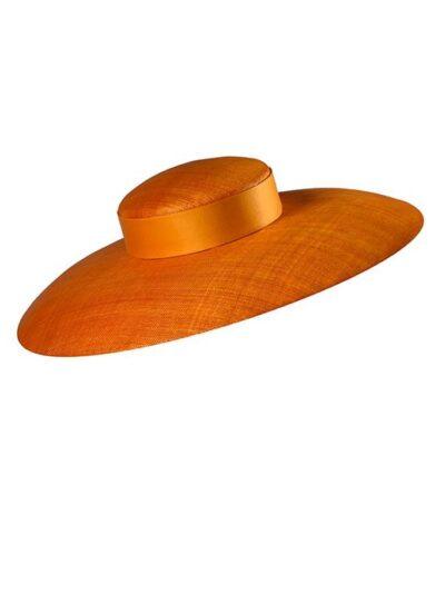 luxury orange straw hat