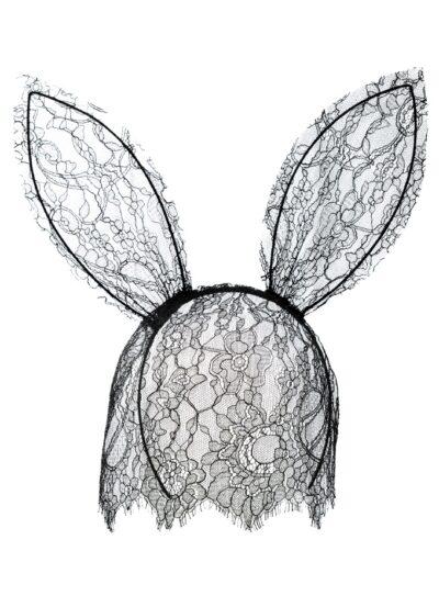 black lace bunny mask