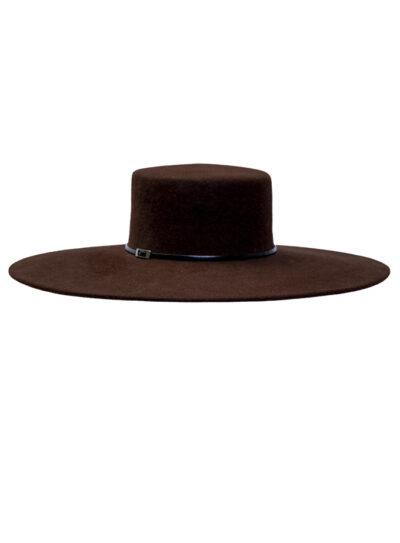 luxury chocolate felt boater hat